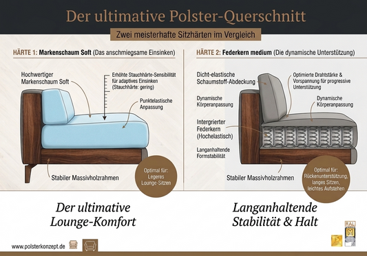 Hart oder weich? Das Geheimnis hinter der perfekten Sofa-Polsterung